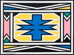 Esther Mahlangu, Untitled (Ndebele Pattern), acrylic on canvas