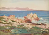 Hugo Naude, View from the Rocks, Hermanus, oil on board