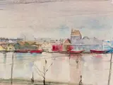 Maud Sumner, View of the Thames, watercolour on paper