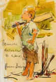Adriaan Boshoff, Absolute Refusal to Walk, mixed media on card