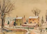 Maud Sumner, Winter Landscape, watercolour on paper