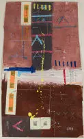 Samson Mnisi, Abstract Composition, mixed media and collage on paper