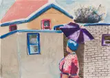 Sunday by Sam Nhlengethwa, ten colour chine collé lithograph on paper, sold Aug 2023