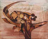 George Boys, Abstract in Brown, oil on board