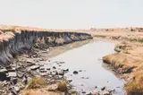 Umfula Uyasha by Sipho Ndlovu, oil on canvas, offered Aug 2023