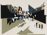 Nadir Afonso, Silices, colour screenprint on paper