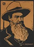 Portret van 'n Voortrekker (Nilant 136) by Jacobus Hendrik Pierneef, linocut on paper, sold Jul 2023