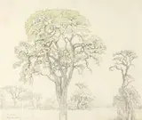 Rustenburg by Jacobus Hendrik Pierneef, watercolour and pencil on paper, sold Jul 2023