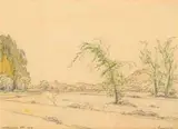 Okahandja by Jacobus Hendrik Pierneef, watercolour and pencil on paper laid down on board, sold Jul 2023