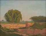 Willow Tree by Jacobus Hendrik Pierneef, oil on canvas, sold Jul 2023