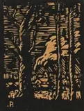 Bome (Nilant 100) by Jacobus Hendrik Pierneef, linocut on paper laid down on board, sold Jul 2023