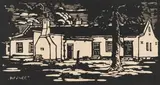 Huis Generaal Smit, Pretoria (Nilant 29) by Jacobus Hendrik Pierneef, linocut on paper, sold Jul 2023