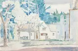 Die Pastorie by Jacobus Hendrik Pierneef, watercolour and pencil on paper, sold Jul 2023