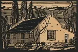 Dr Jorissen se Huis, Pretoria (Nilant 26) by Jacobus Hendrik Pierneef, linocut on paper, sold Jul 2023