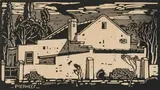 Preller se Huis, Pretoria (Nilant 34) by Jacobus Hendrik Pierneef, linocut on paper, sold Jul 2023