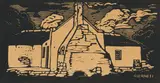 Huis by Silverton (Nilant 40) by Jacobus Hendrik Pierneef, linocut on paper, sold Jul 2023