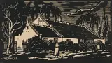 Huis van Biskop Bousfield, Pretoria (Nilant 32) by Jacobus Hendrik Pierneef, linocut on paper, sold Jul 2023