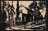 Huis in Rustenburg T.V. (Nilant 47) by Jacobus Hendrik Pierneef, linocut on paper, sold Jul 2023