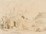 Wilde Vy, Rooiwal by Jacobus Hendrik Pierneef, watercolour on paper, sold Jul 2023