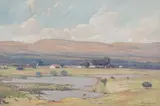 Farmstead by Jacobus Hendrik Pierneef, oil on canvas, offered Jul 2023