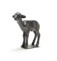 Gerard De Leeuw, Lamb, 1965, bronze with a black and green patina