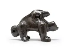 Chameleon, Mother and Child by Percy Konqobe, 1989, bronze with a black and dark brown patina, sold Jul 2023