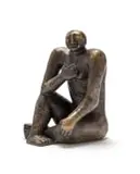 Percy Konqobe, Sitting Girl, 1996, bronze with a brown patina