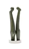 Standing Figures by Edoardo Villa, bronze with green patina, on a steel base, sold Jul 2023