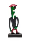 Norman Catherine, Figure with Two Mouths, painted wood