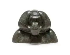 Elsa Hermine Dziomba, Baboon Bust, bronze with green patina