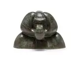 Elsa Hermine Dziomba, Baboon Bust, bronze with green patina