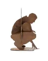 Kim Lieberman, Human Intersection: Study for a Sculpture of Lee Berger, 2013, black mild steel
