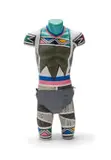 Untitled (Male Torso) by Esther Mahlangu, acrylic, natural pigment and canvas loincloth on mannequin, sold Jul 2023
