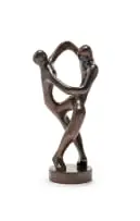 Frieda Ollemans, Mother and Child, bronze, on a circular bronze base