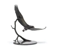 Robert Leggat, Bateleur (Terathopius Ecaudatus), bronze, on a marble base