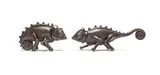 Vivienne Lawrence, Thabanga (the one who thinks) and Mabugane (the one who looks), two, bronze with a dark brown patina