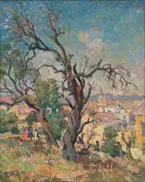 Gregoire Boonzaier, Cape Town View, oil on canvas laid down on board