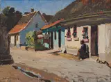 Frans Oerder, Houses in Sunshine, oil on canvas