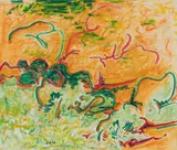 Nel Erasmus, Orange Landscape, pastel on paper