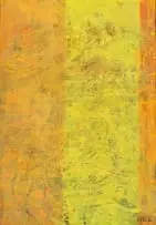 Bill Ainslie, Yellow and Orange Abstract, mixed media on card