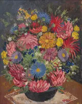 Le Roux Smith Le Roux, Flowers in a Vase, oil on canvas laid down on board