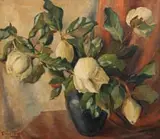 Emily Isabel Fern, Vase of Magnolias, oil on canvas