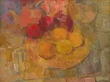 Frank Spears, Still Life with Pomegranates, oil on canvas laid down on board