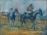 Alexander Podlashuc, Jockeys, oil on board