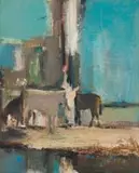 Sidney Goldblatt, Donkey, oil on board