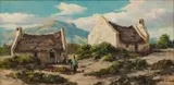 Cottages in a Landscape by Otto Klar, oil on board, sold May 2023