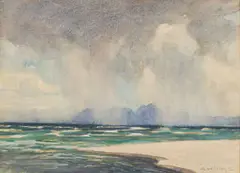 Storm by George William Pilkington, watercolour on paper, offered May 2023