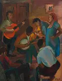 Kenneth Baker, Musicians, oil on board