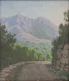 Jan Ernst Abraham Volschenk, Mountain Landscape with Roadway