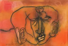 Fikile Magadlela, Abstract Face, pastel on paper
